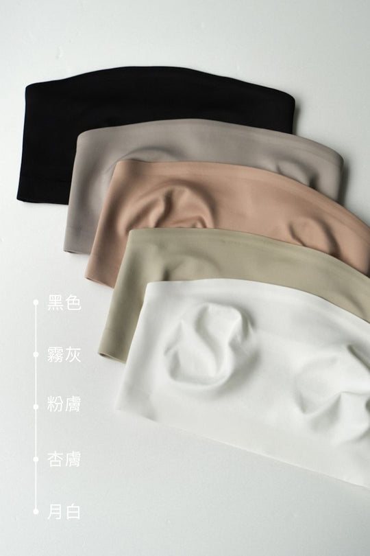 柔亮・無墊防滑平口內衣(附胸貼)|黑色