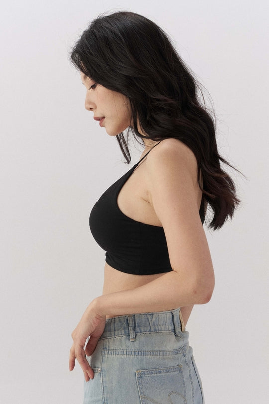 細肩 Y 型美背 Bra Top|曜石黑