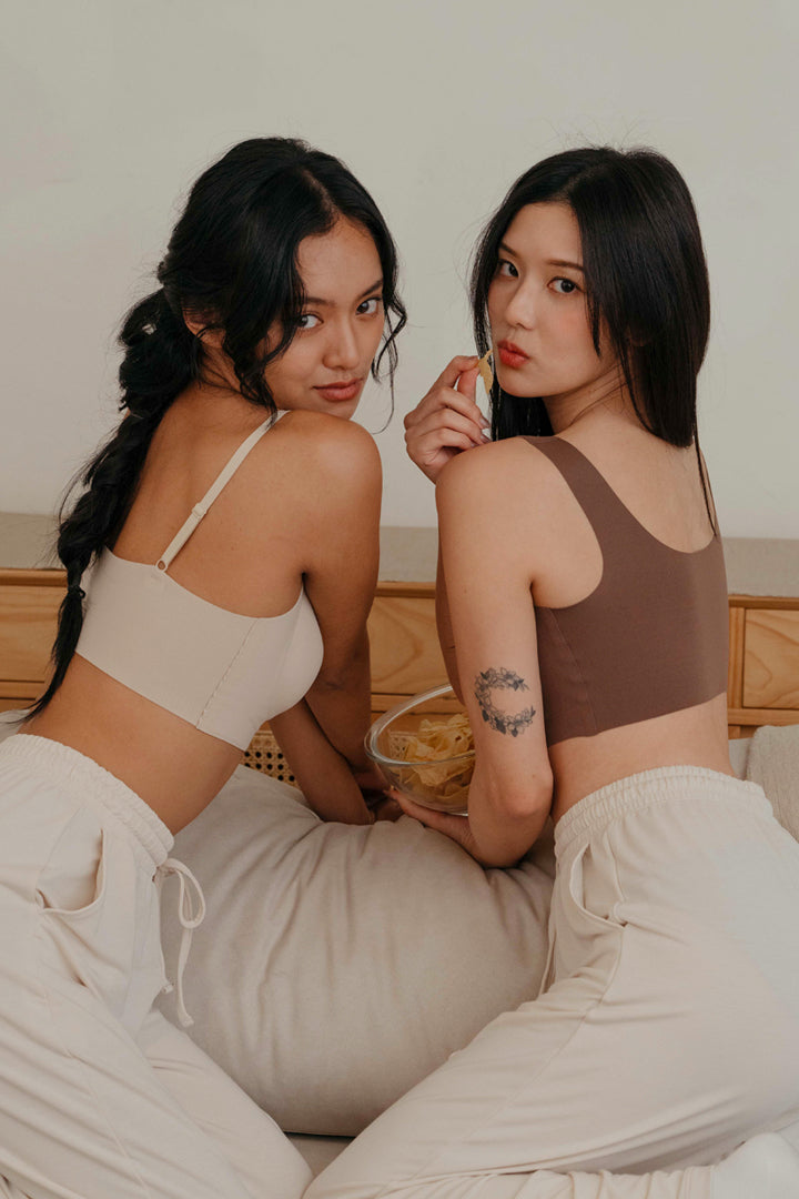 無痕 · 磨毛細肩|榛果棕