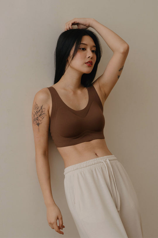 無痕 · 磨毛寬肩|榛果棕