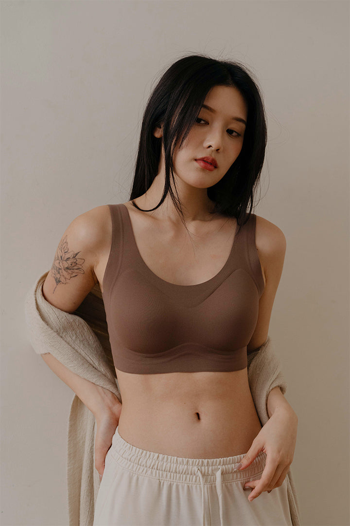 無痕 · 磨毛寬肩|淺杏仁