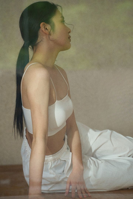 水洗感平口美背 Bra Top|白