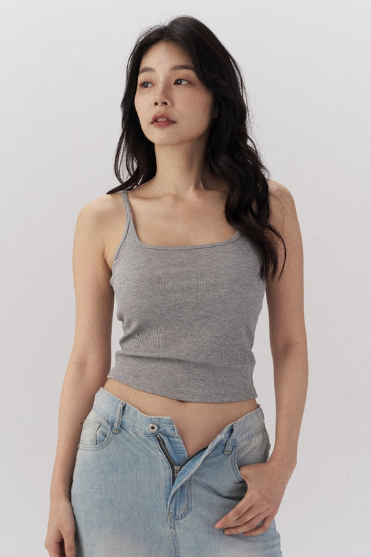 極簡挖背 Bra Top|淺灰
