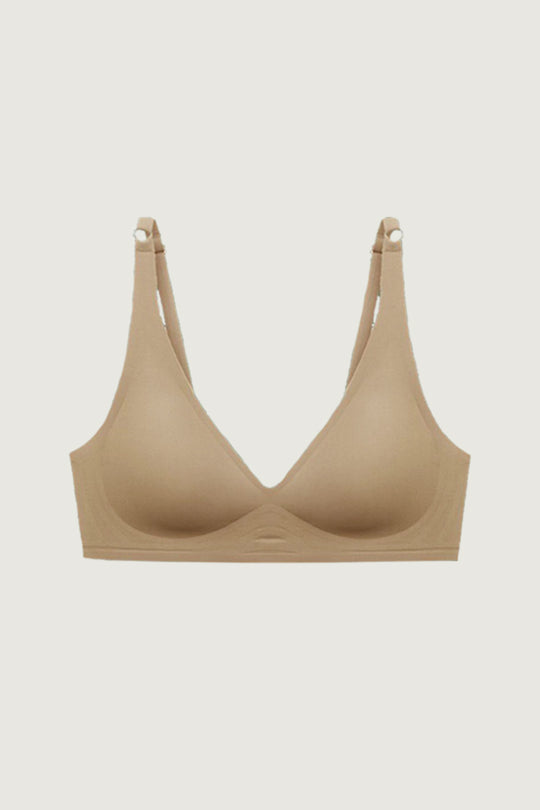 柔亮・軟支撐美胸三角杯|卡其