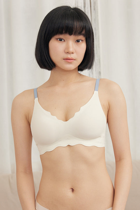 柔亮・馬卡龍波浪 3/4 杯|月白