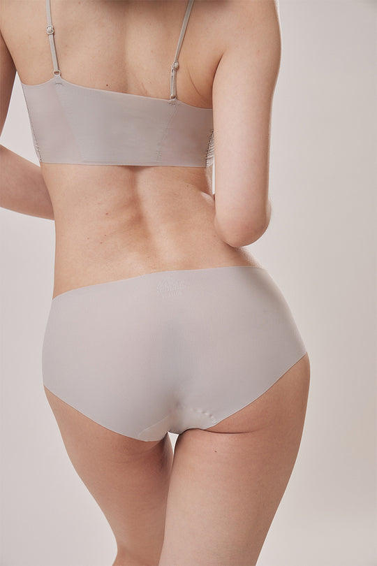 無痕・直紋裸色面膜內褲|純黑