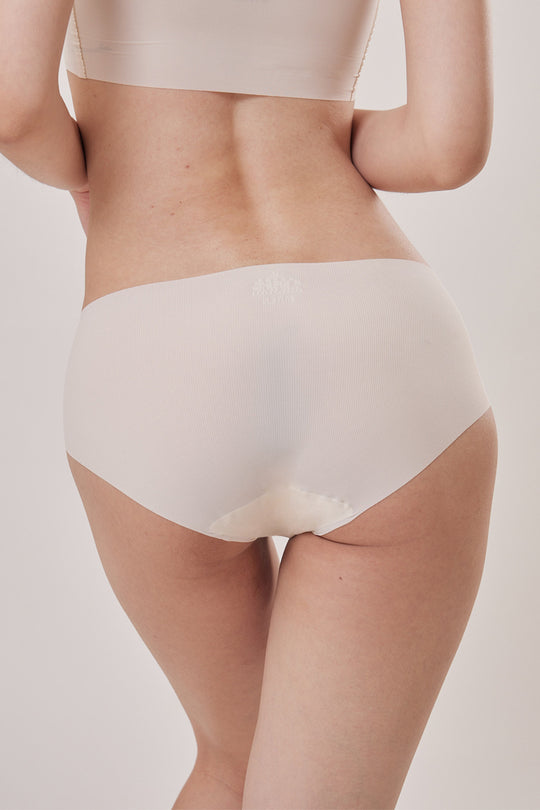 無痕・直紋裸色面膜內褲|奶油白