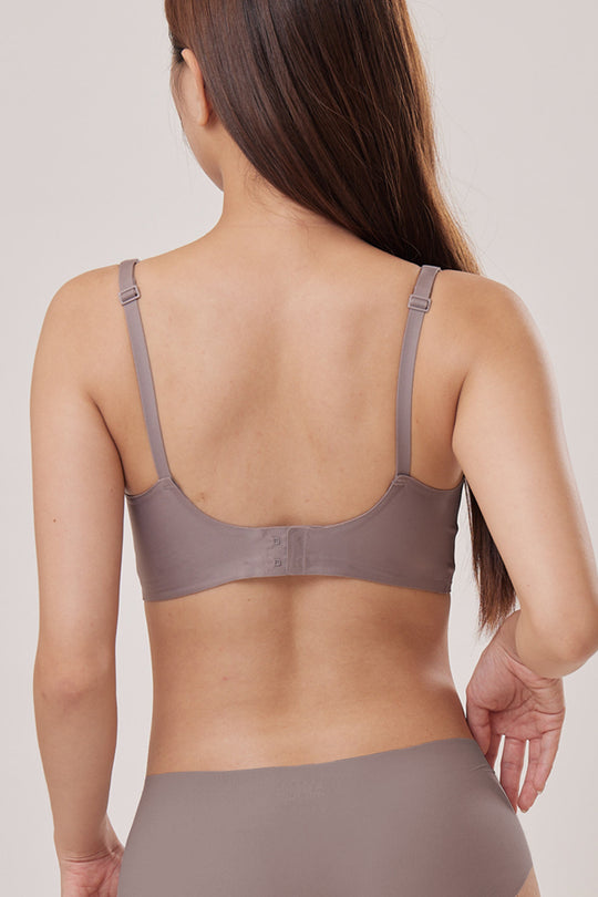 柔亮・軟支撐美胸三角杯|卡其