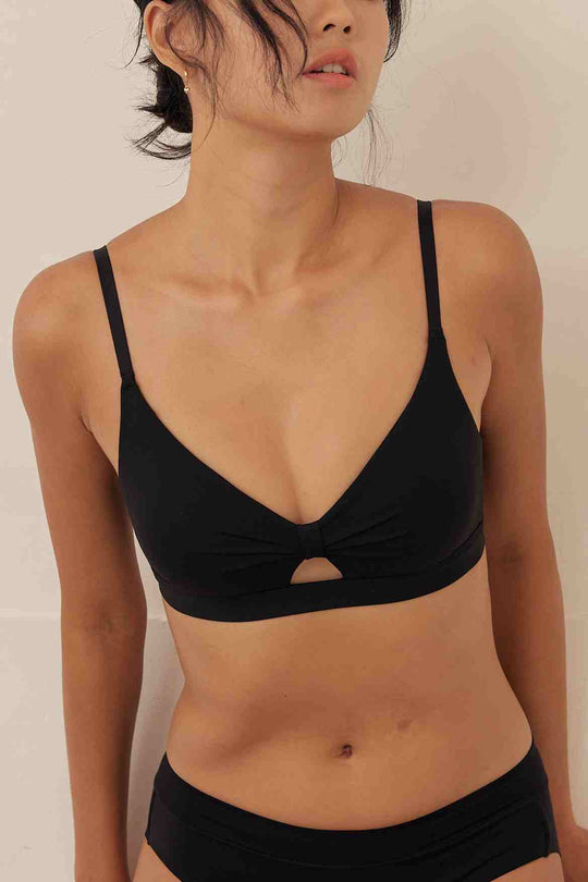 柔韌・蝴蝶簍空 3/4 杯|太妃色