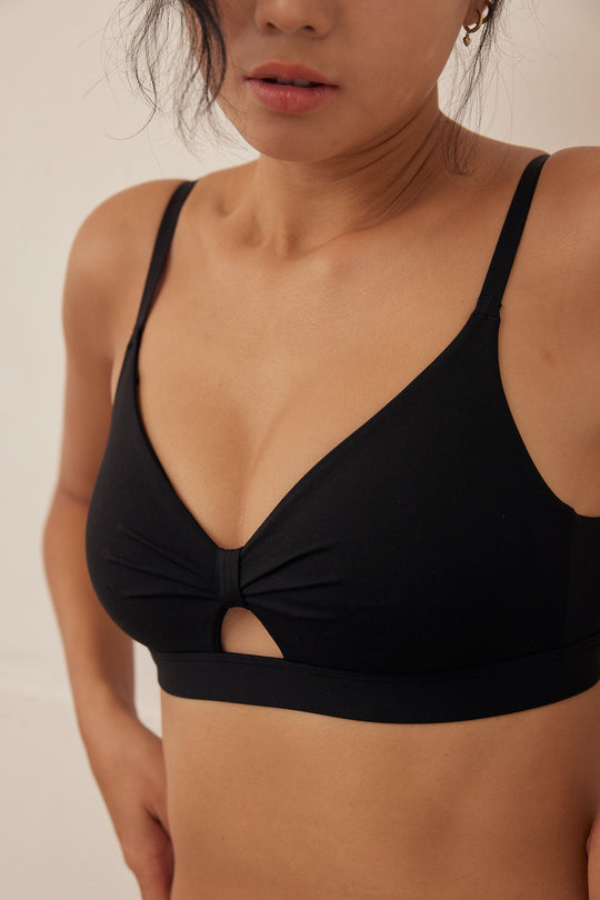 柔韌・蝴蝶簍空 3/4 杯|太妃色