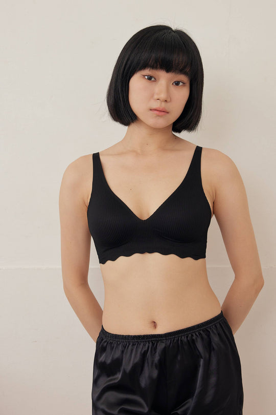 柔亮・立體螺紋三角杯|純黑