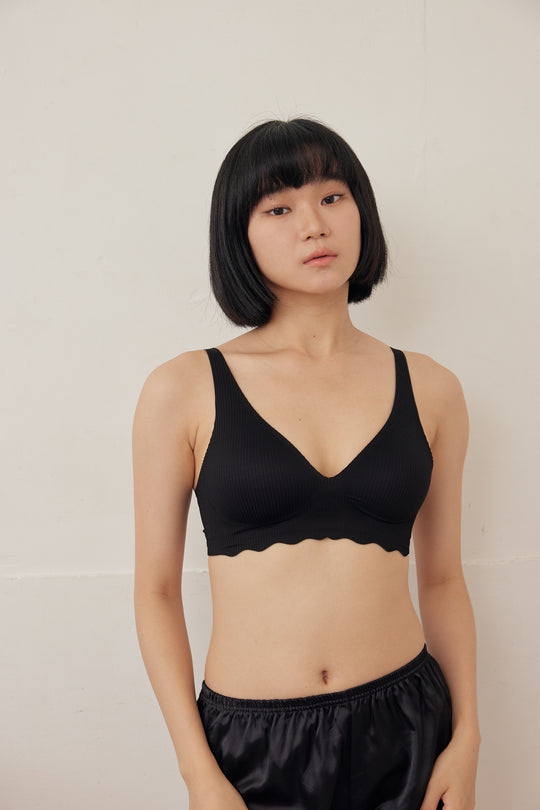 柔亮・立體螺紋三角杯|純黑