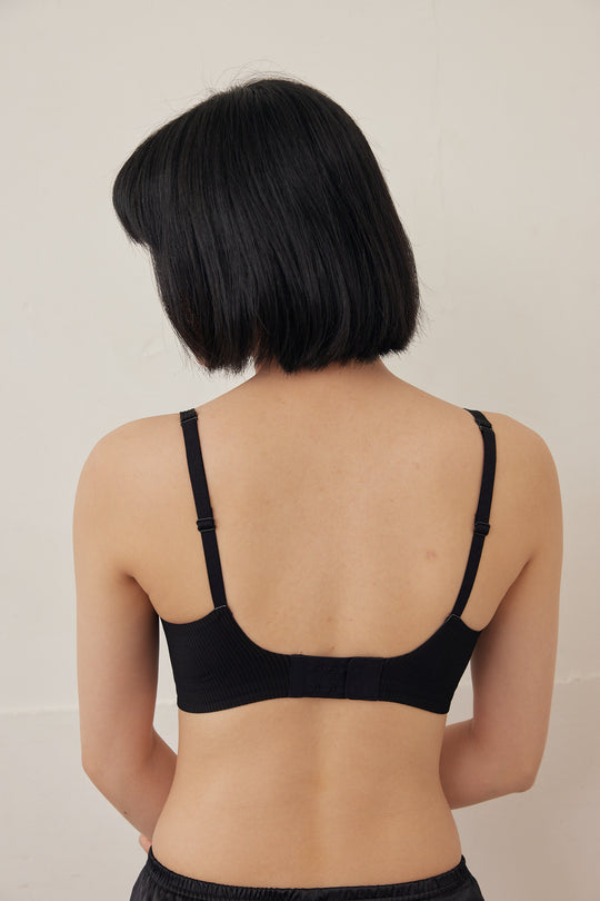 柔亮・立體螺紋三角杯|純黑