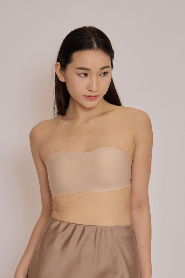 柔亮・雙層強支撐平口內衣|膚色