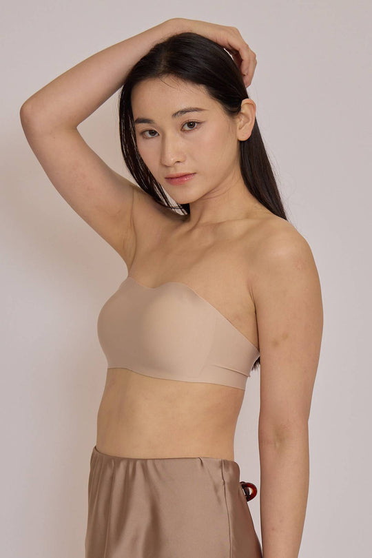 柔亮・雙層強支撐平口內衣|膚色