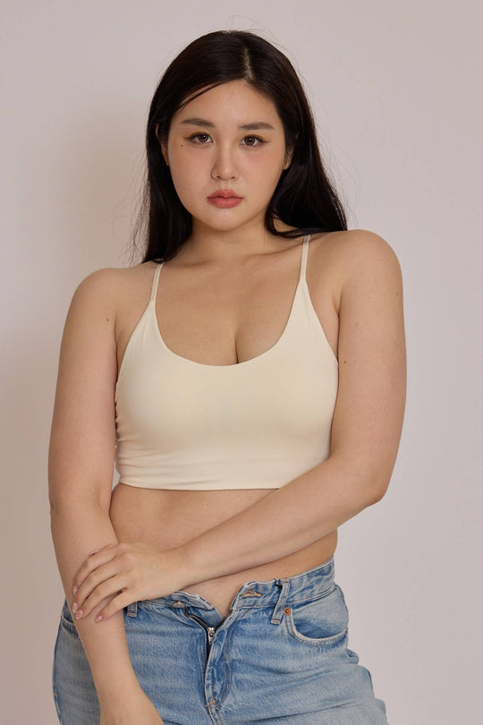 細肩 Y 型美背 Bra Top|麥芽白
