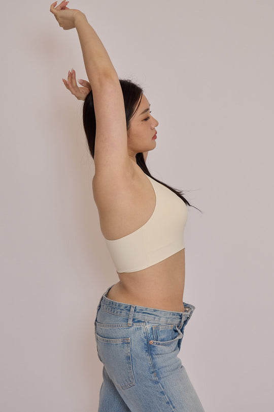 細肩 Y 型美背 Bra Top|麥芽白