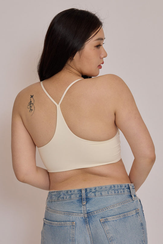 細肩 Y 型美背 Bra Top|麥芽白