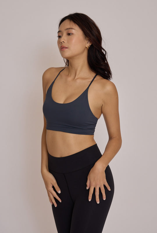 細肩 Y 型美背 Bra Top|晨霧藍