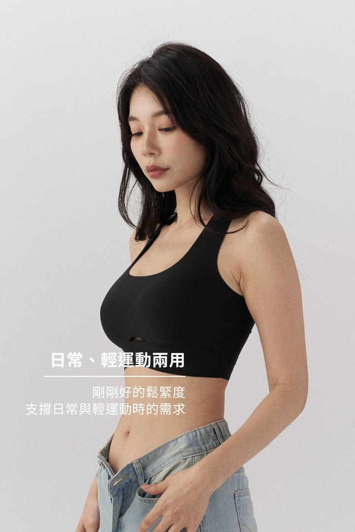 無痕・輕運動兩用內衣|黑