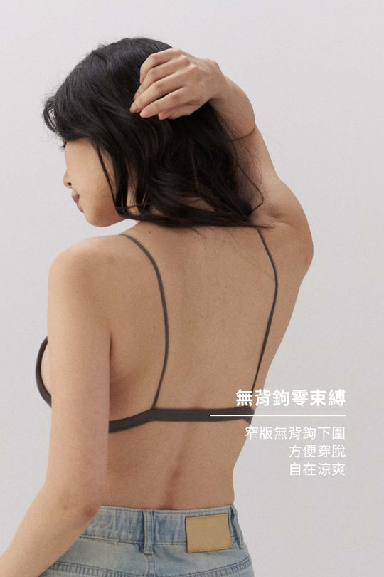 柔韌・無背鉤比基尼三角杯|炭灰