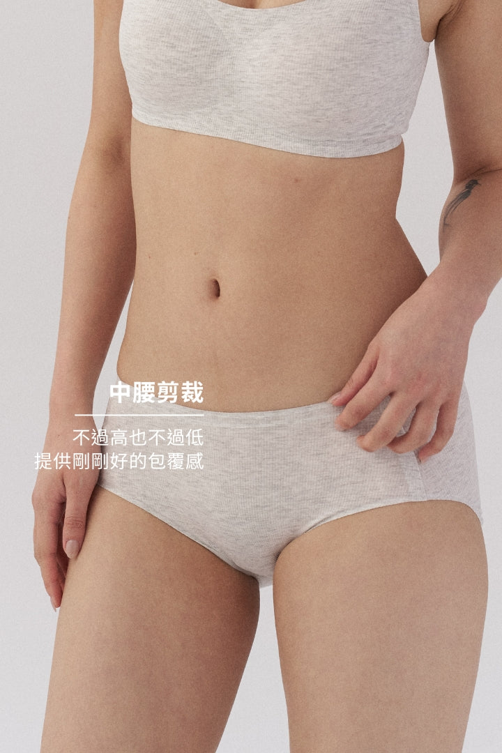 柔韌・舒芙蕾全包臀內褲|淡灰