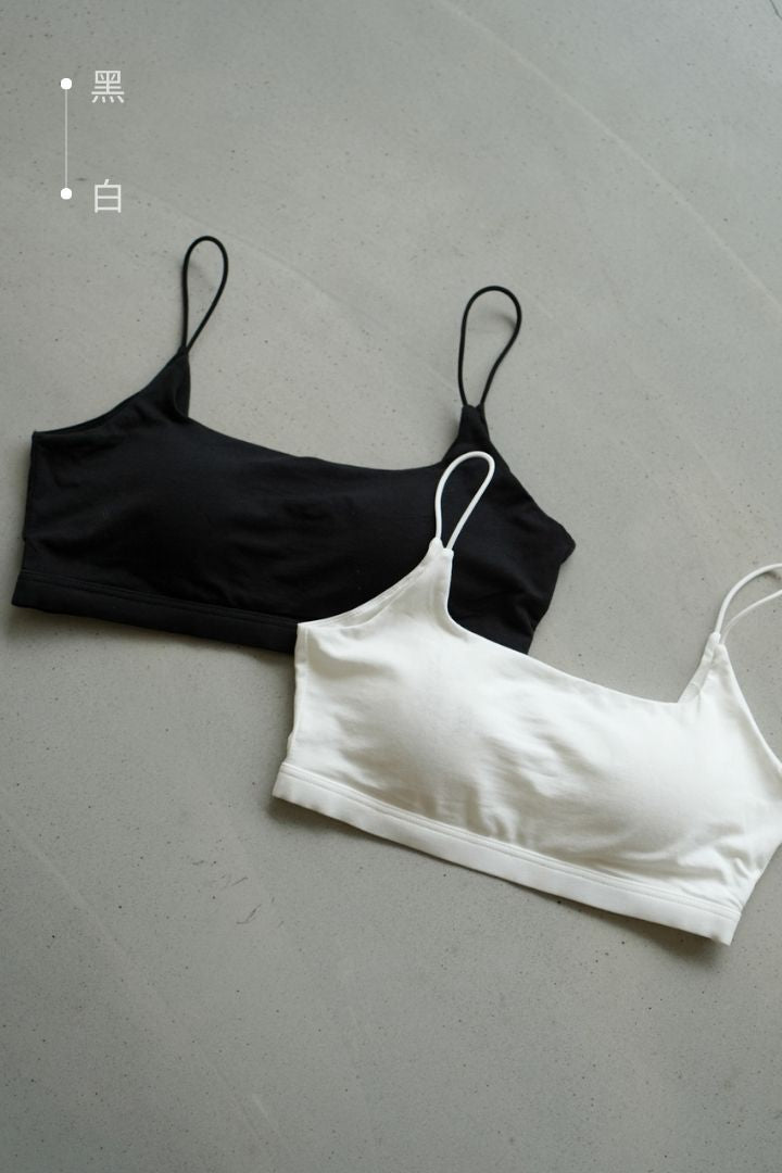細肩挖背短版 Bra Top|黑
