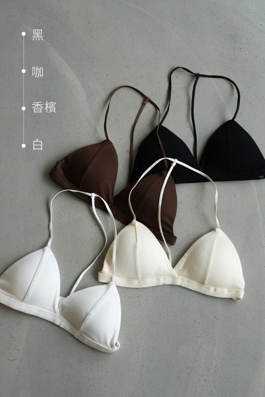 柔韌・無背鉤 T 型美背三角杯|黑