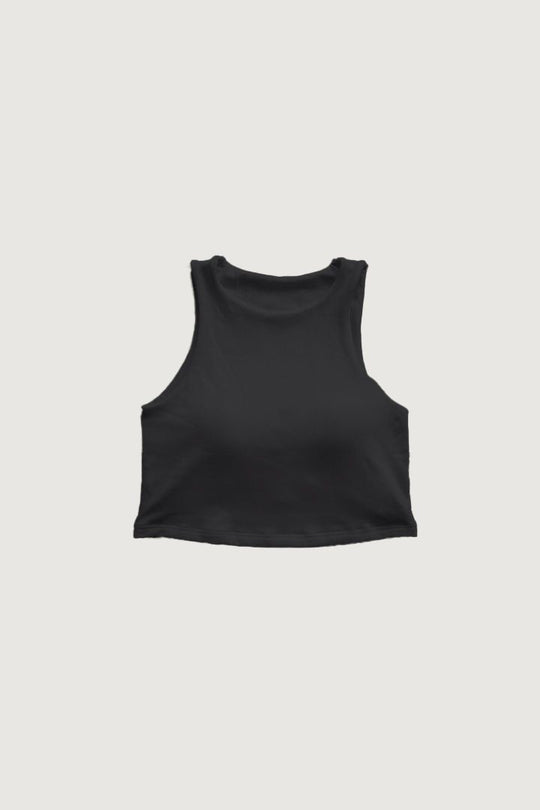 微削肩短版 Bra Top|黑