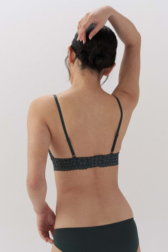 柔絲・軟蕾絲法式三角杯 成套|千歲綠