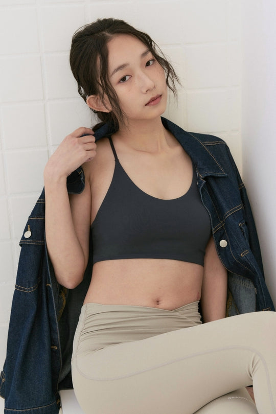 細肩 Y 型美背 Bra Top|晨霧藍