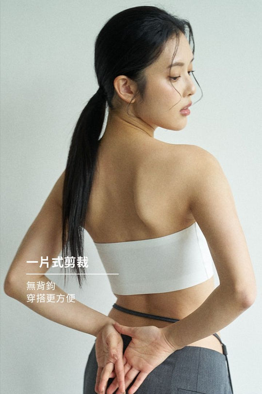 柔亮・無墊防滑平口內衣(附胸貼)|黑色