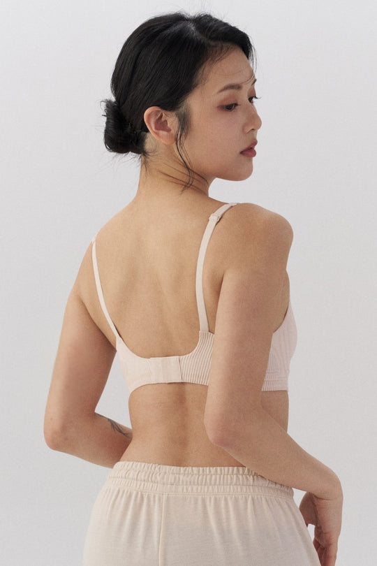 柔亮・立體螺紋三角杯|淺粉