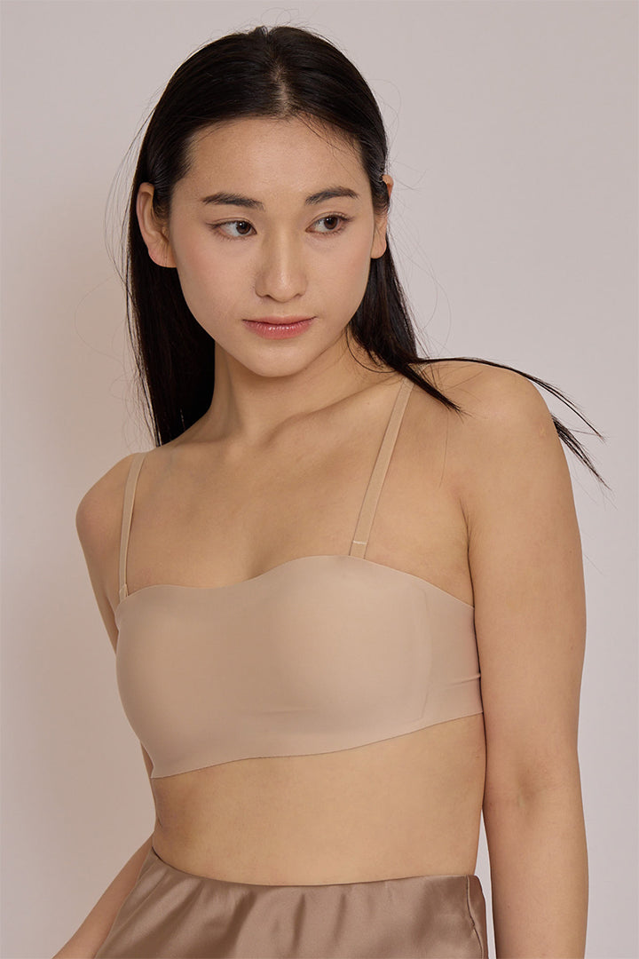 柔亮・雙層強支撐平口內衣|膚色