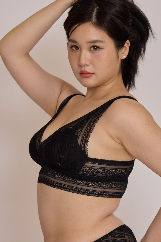 柔絲・無背扣美型三角杯|霧黑