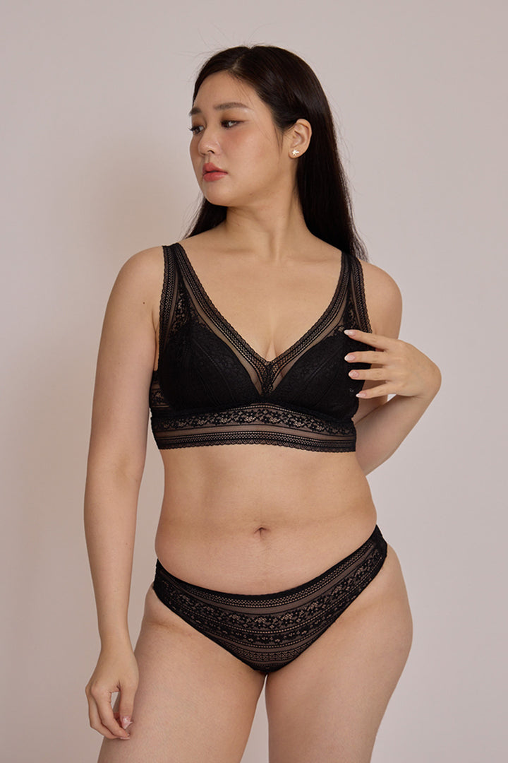 柔絲・無背扣美型三角杯|霧黑