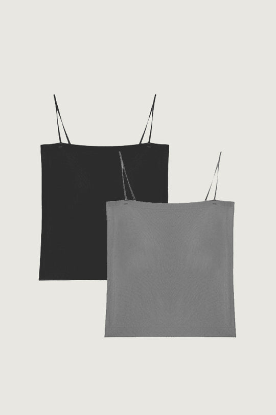 柔亮・細肩平口BraTop 2 件組