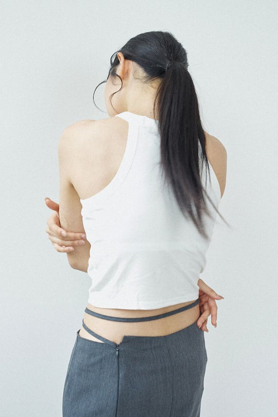 繞頸削肩 Bra Top|黑