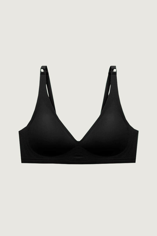 柔亮・軟支撐美胸三角杯|純黑