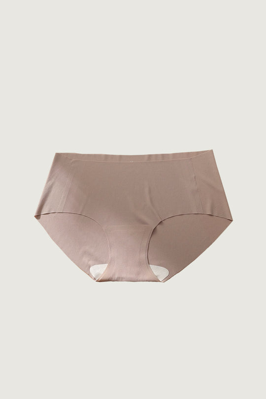 無痕・直紋裸色面膜內褲|胡桃棕