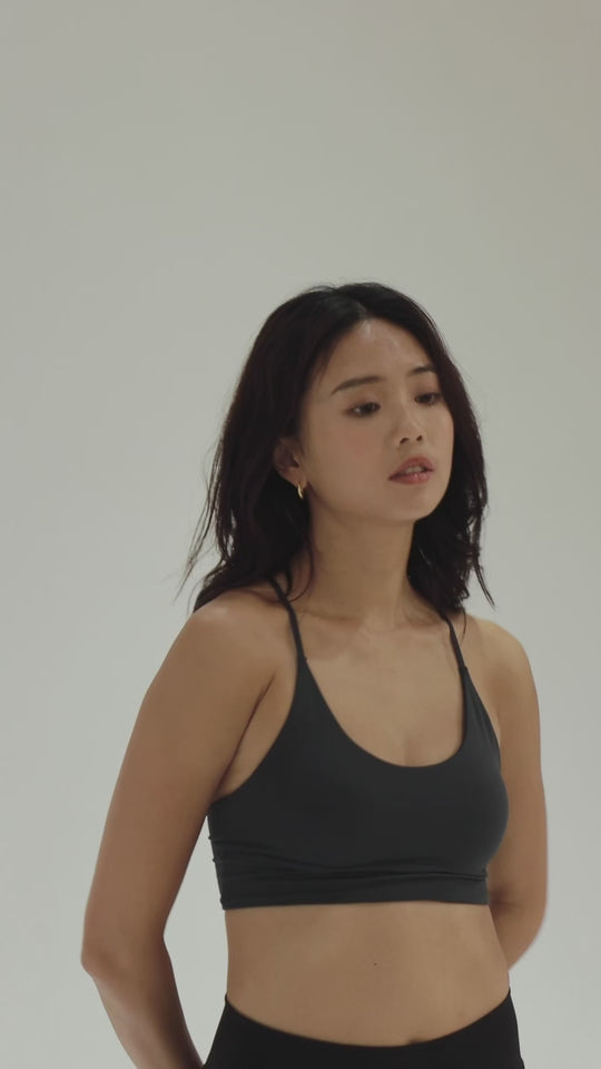 細肩 Y 型美背 Bra Top|晨霧藍