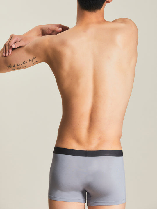 舒適・棉質平口褲 | 淺灰