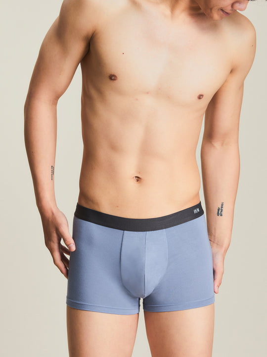 舒適・棉質平口褲 | 藍色