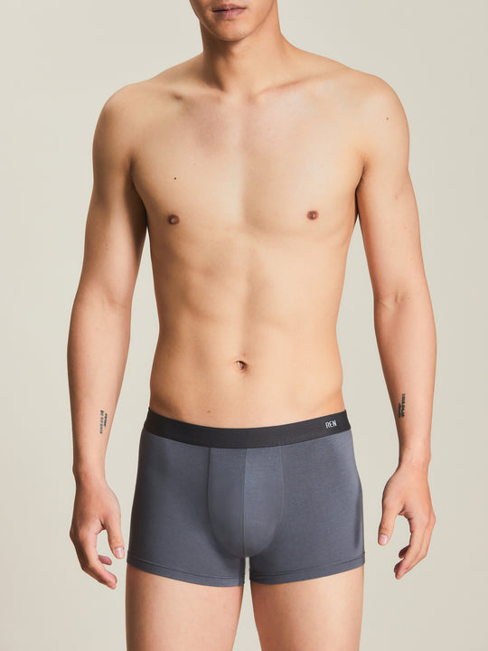 舒適・棉質平口褲 | 鐵灰