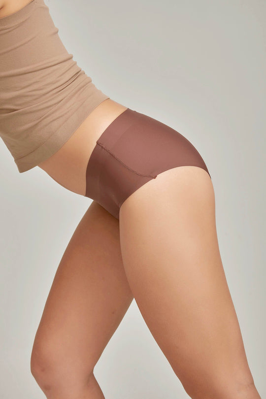 柔亮・中高腰包臀生理褲|熔岩黑