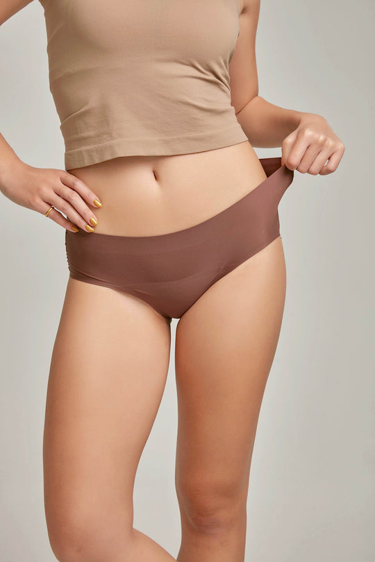 柔亮・中高腰包臀生理褲|熔岩黑