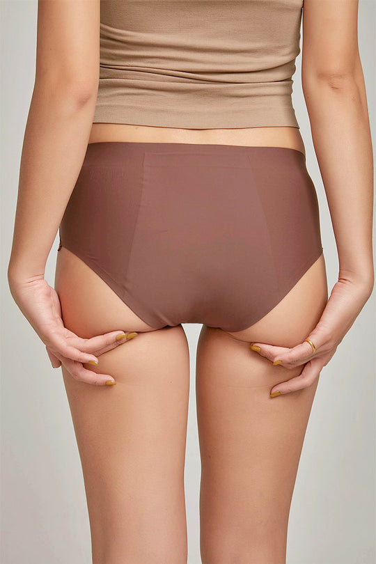 柔亮・中高腰包臀生理褲|熔岩黑