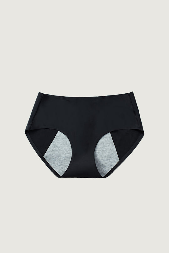 柔亮・中高腰包臀生理褲|熔岩黑