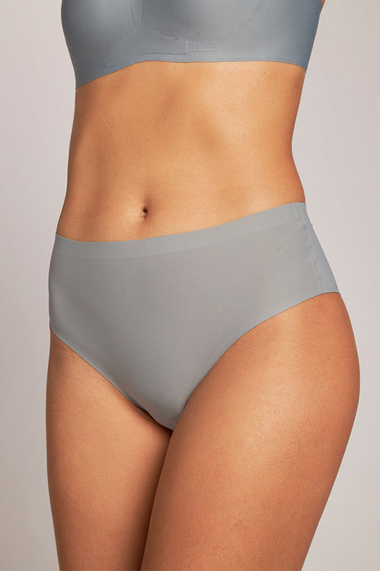 柔亮・美型高腰半包臀三角褲|灰藍