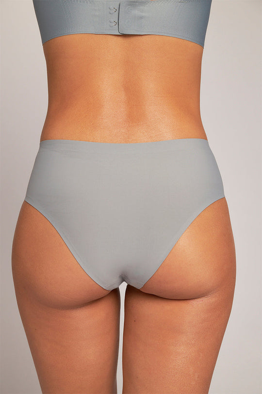 柔亮・美型高腰半包臀三角褲|灰藍